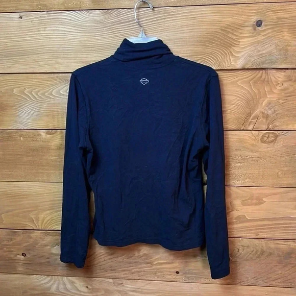 WOMENS HARLEY‎ DAVIDSON BLACK TURTLE NECK MOTORCYCLE SIZE LARGE - Picture 6 of 8